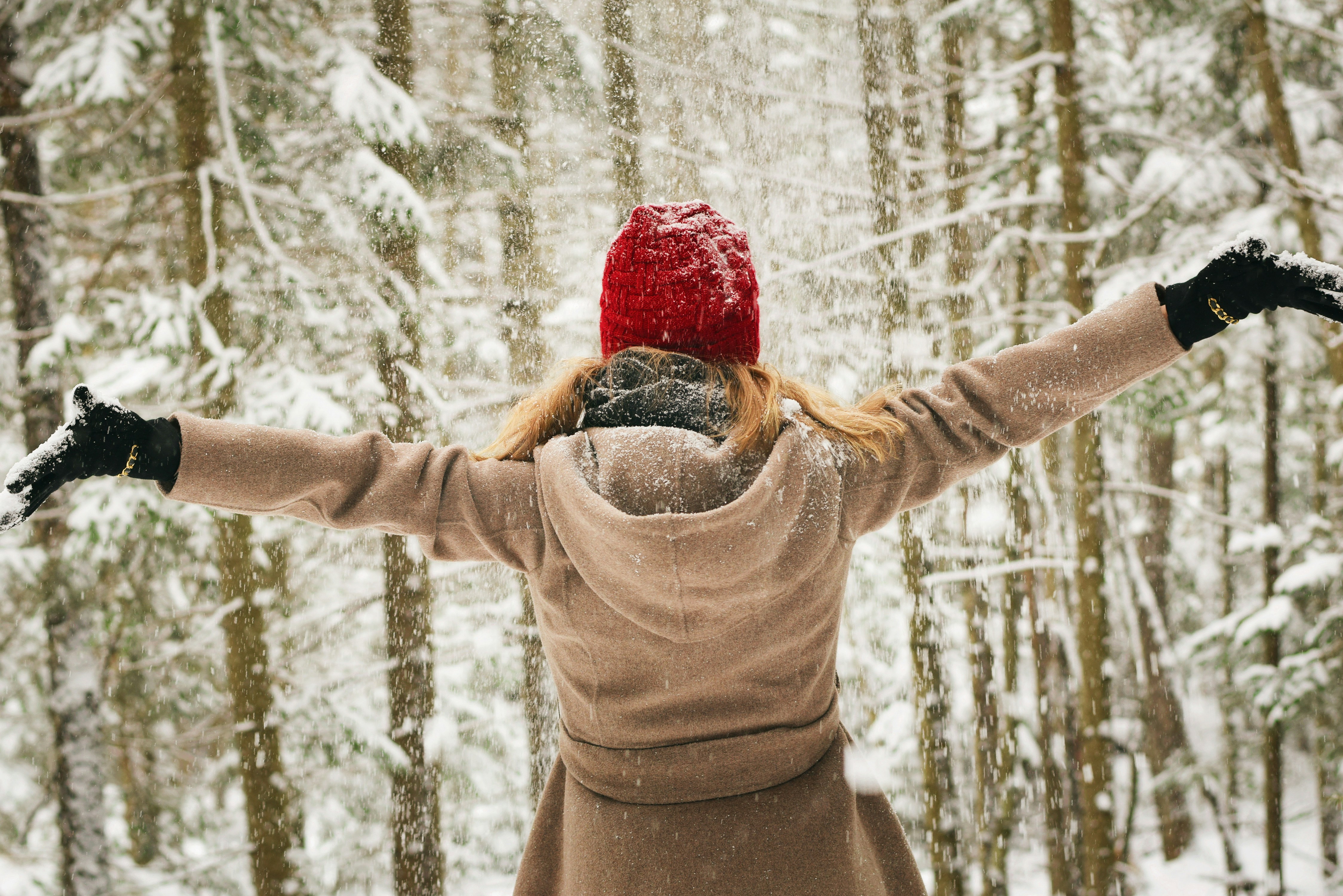 Happy person in snow